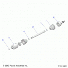 RZR 570 Drive train, half shaft, rear - z20cha57a2  /  e57...