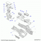 RZR PRO XP Body, center console - z20ra_92ac  /  bc  /  ak  /...