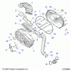 RANGER 1000XP CREW PS TX CA Drive train, clutch cover and ducting - r20rsf99av...