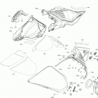 005 - RENEGADE 850 E-TEC - Adrenaline - North America 09- body - hood section - lateral panel - deep bla...