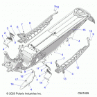 850 MATRYX SWITCHBACK ASSAULT 146/INTL (S21TLC8RS/8RE) Chassis, clutch guard, footrests, and runningboard...
