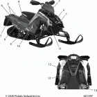 850 MATRYX SWITCHBACK ASSAULT 146/INTL (S21TLC8RS/8RE) Body, decal, turbo silver side panel w  /  blue ac...