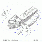 850 INDY XCR 129 (S21EKL8RS) Chassis, clutch guard  /  footrests  /  running bo...