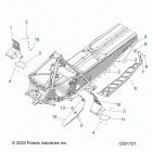 850 AXYS INDY XC 129 ALL OPTIONS (S21EKP8RS) Chassis, clutch guard  /  footrests  /  running bo...