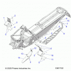 850 AXYS INDY XC 137 ALL OPTIONS (S21EDP8RS) Chassis, clutch guard  /  footrests  /  running bo...