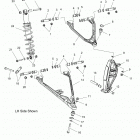 850 AXYS PRO-RMK 174 Suspension, control arms, shock mntg, and spindle ...