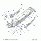 850 MATRYX INDY VR1 129/INTL (S21TKV8RS/8RE) Chassis, clutch guard, footrests, and runningboard...