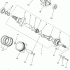 Kodiak 400 2WD Коленчатый вал и Поршень