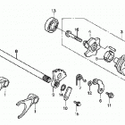 TRX500FA Gearshift fork @ gearshift drum