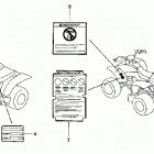 TRX250EX Наклейки предупреждения