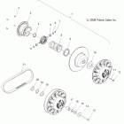 TURBO SWITCHBACK-S09PR7FS/FE Drive train, secondary clutch and drive belt