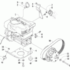 Bearcat 570 Вариатор и опора двигателя