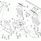 600 SP Modified Footrest and steering support assembly