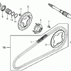 TRX300EX Ось заднее колесо