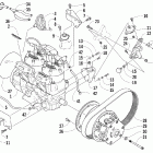 ZR 900 EFI Вариатор и опора двигателя