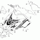 440 SP R Hood and windshield assembly (modified race sled)