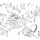 Mountain Cat 900 EFI Вариатор и опора двигателя