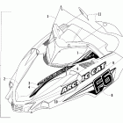 Firecat LE Hood and windshield assembly (600 efi team arctic)