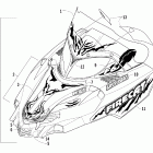 Firecat LE Hood and windshield assembly (600 / 600 efi tiger)
