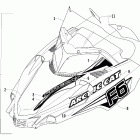 Firecat LE Hood and windshield assembly (600 team arctic)