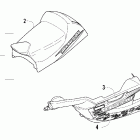 Firecat 500-700 Belly pan and seat assemblies (500 team arctic)