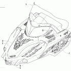 Firecat 500-700 Hood and windshield assembly (sabercat)