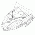 Firecat 500-700 Hood and windshield assembly (500 team arctic)