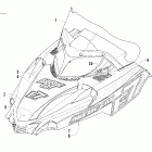 Firecat 500-700 Hood and windshield assembly (700 efi team arctic)