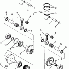 0962564 500 CARB SKS Piston and crankshaft 500 carb 0962764, 500 carb s...