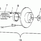 0962564 500 CARB SKS Driven clutch assembly 500 carb 0962764, 500 carb ...