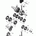 Summit X 600 H.O. E-TEC Коленвал и поршни
