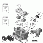 MX Z X 600RS Блок цилиндров и мощностные клапана