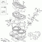 MX Z Adrenaline 600HO Блок цилиндров и мощностные клапана
