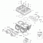 Summit 550F 01- cylinder, exhaust manifold and reed valve 1