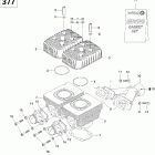 GTX 380F 01- cylinder and exhaust manifold 380f