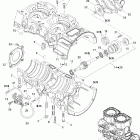 Summit 800 HO 01- crankcase, water pump and oil pump 793ho