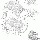 GSX 600 HO 01- crankcase, water pump and oil pump 593ho
