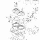 Summit 800 HO 01- cylinder, exhaust manifold and reed valve 793h...