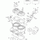 GSX 800 HO 01- cylinder, exhaust manifold, reed valve (793 ho...