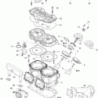 Legend 700 01- cylinder, exhaust manifold, reed valve (693)