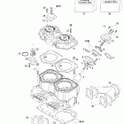 Summit 800 HO 01- cylinder, exhaust manifold, reed valve (793 ho...