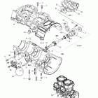 Skandic 600 01- crankcase, rotary valve, water pump (593)