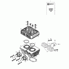 Skandic 500F Цилиндр, впускной и выпускной коллектор