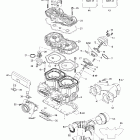 Legend 500/600/700 01- cylinder, exhaust manifold, reed valve (693)