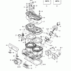 Legend 500/600/700/800 01- cylinder, exhaust manifold, reed valve (693)