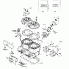 Grand Touring 500/600/700/800 Цилиндр,выпускной коллектор и мощностной клапан (7...