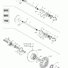 Grand Touring 500/600/700/800 Ведомый шкив
