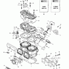 MX Z 500/600/700/800 01- cylinder, exhaust manifold, reed valve (493, 5...