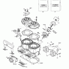 Summit 600/700/800 Цилиндр,выпускной коллектор и мощностной клапан (7...