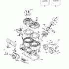 Summit 600/700/800 Цилиндр,выпускной коллектор и мощностной клапан (7...
